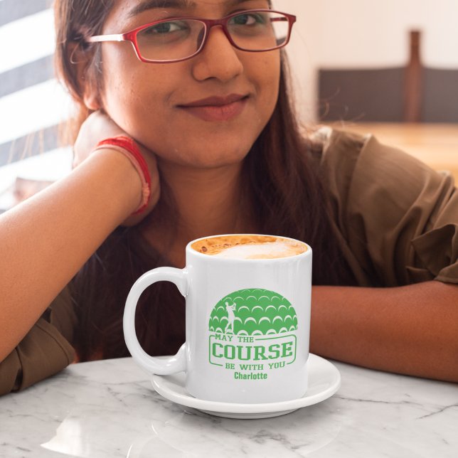 Mug Que le parcours soit avec vous Golf Personnalisé (Créateur téléchargé)