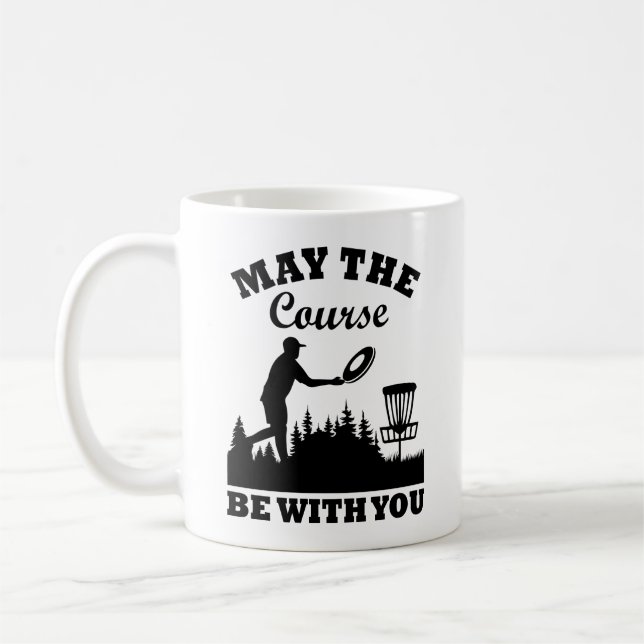 Mug Que le terrain soit avec vous Disc Golf drôle (Gauche)