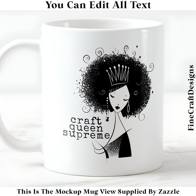 Mug Queen Artisanale Avec Citation Afro 039 Nouveauté (Créateur téléchargé)