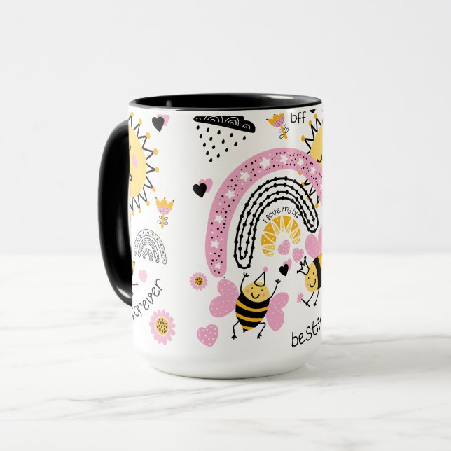 Mug Queen Bees Best Friends Forever Cute (Devant gauche)