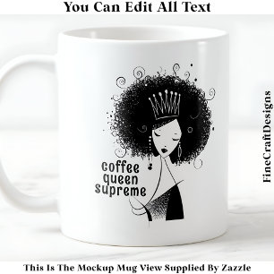 Mug Queen Café Personnalisé Avec Citation Afro 040 Nou