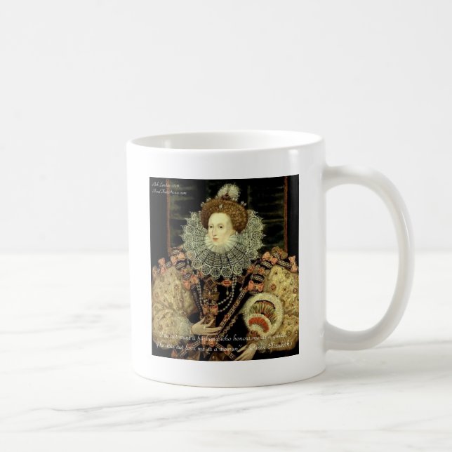 Mug Queen Elizabeth 1 Love/Honor Love Citations Cadeau (Droite)