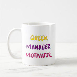 Mug Queen Manager Motivator Brush Script Typography