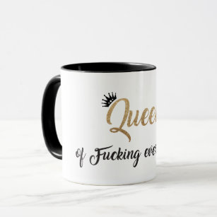 Mug Queen of f*cking tout ! Noir & Or