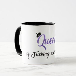 Mug Queen of f*cking tout ! Parties scintillant violet
