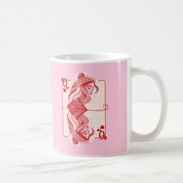 Mug Queen of Hearts Red Preppy Art (Droite)