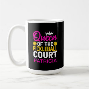 Mug Queen of the Pickleball Court Amusement Monogramme