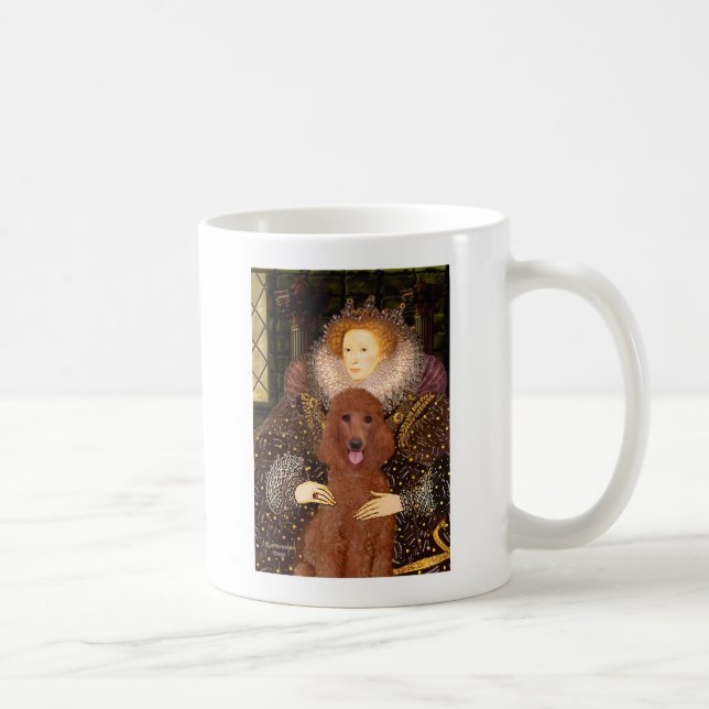 Mug Queen - Poodle rouge foncé N° 1 (Droite)
