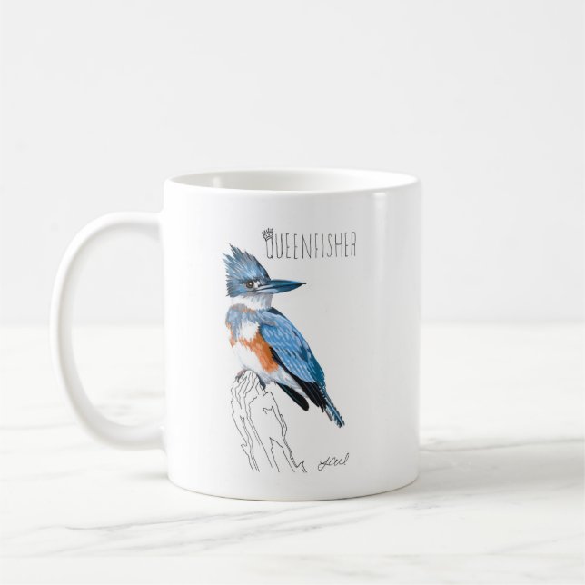 Mug Queenfisher (Martin-chasseur Belted) (Gauche)