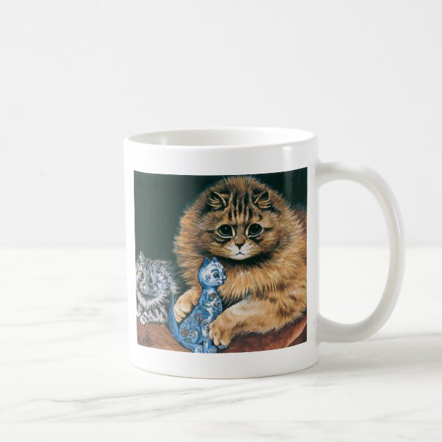 Mug Queest-ce que j'aime mieux ? Illustration de chat (Droite)