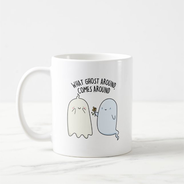 Mug Quel fantôme autour revient autour du jeu de mots  (Gauche)