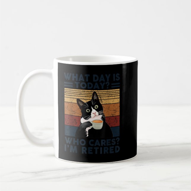 Mug Quel jour est aujourd'hui qui s'intéresse Je suis  (Gauche)