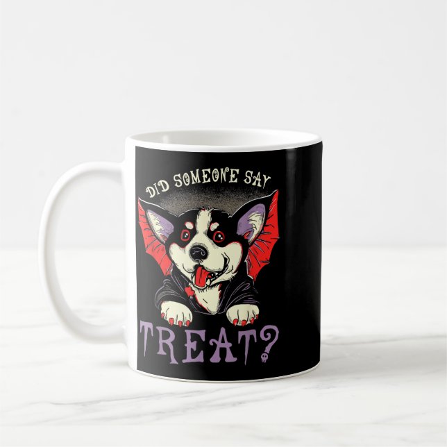 Mug Quelqu'un a dit friandise - Chien vampire chauve-s (Gauche)
