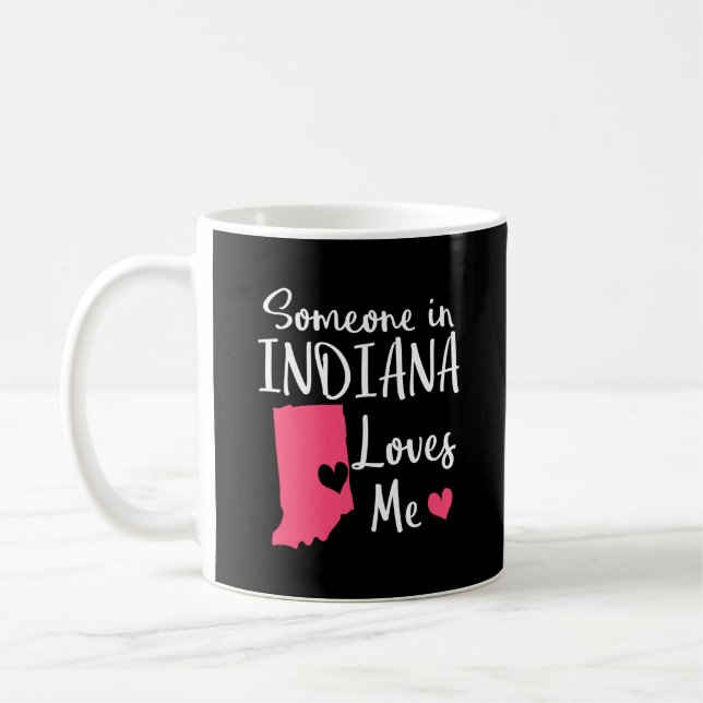Mug Quelqu'Un En Indiana Long Distance M'Aime Cadeau (Gauche)
