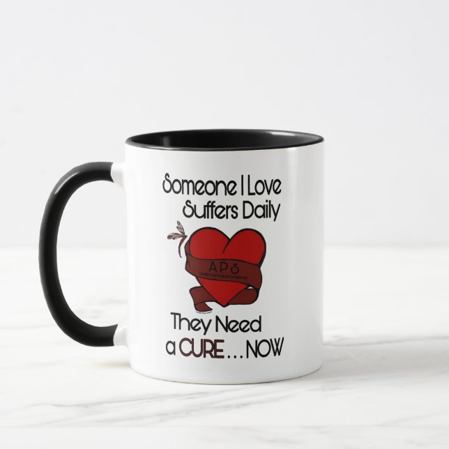 Mug Quelqu'Un Que J'Aime...Coeur/Ruban...APS (Gauche)