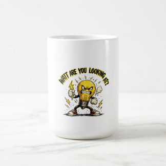 Mug Qu'est-ce que vous regardez ? Ampoule furieuse drô