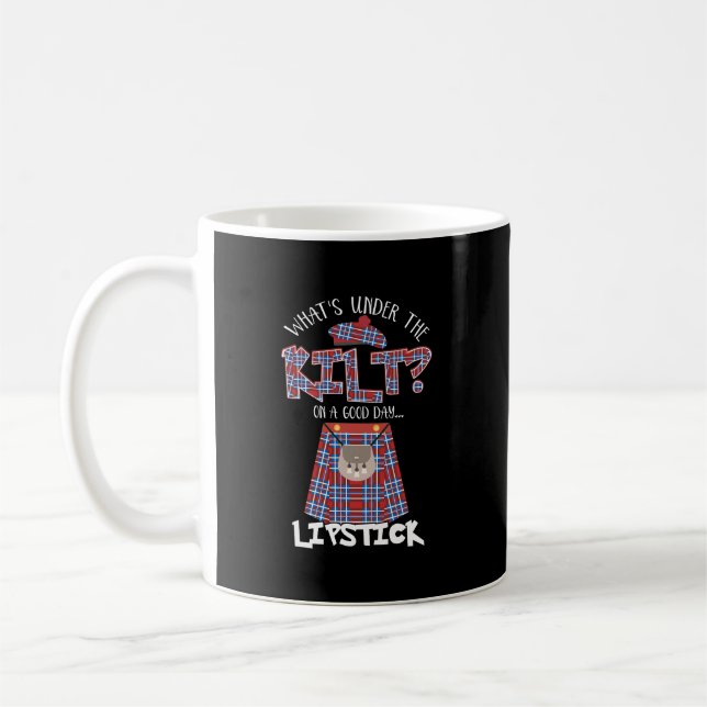 Mug Qu'est-ce qu'il y a sous le Kilt sur un bon jour L (Gauche)