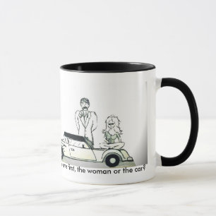 Mug Qu'est venu d'abord, la femme ou la voiture ?