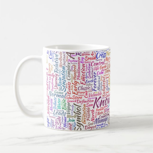 Mug Question Apprendre Nuage MotssTexte Motif Message (Gauche)