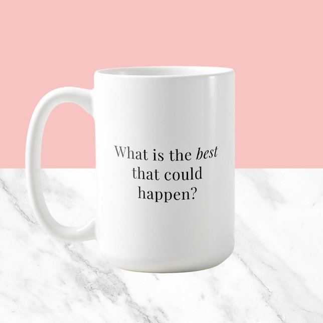 Mug Question de pensée Postive - simple typographie (Créateur téléchargé)