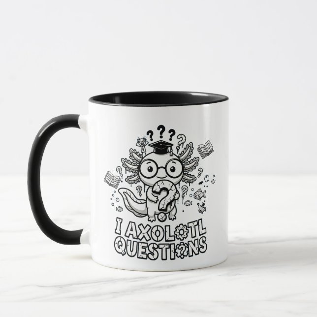Mug Questions de l'Axolotl Je Cadeau Café Existentiel  (Gauche)
