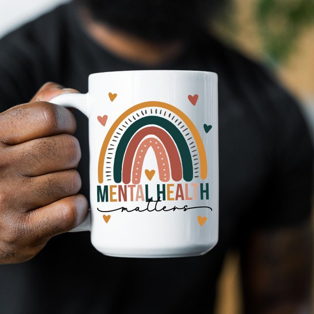 Mug Questions de santé mentale (Mental Health Matters, mental health awareness, mental health, self-care, self-care mug, self care, )