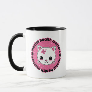 Mug Questions de santé mentale Kawaii Chat