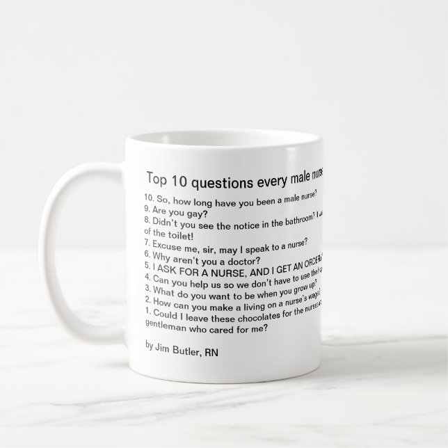 Mug Questions du principal 10 que chaque infirmière (Gauche)