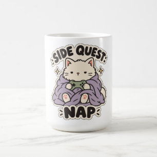 Mug Quête secondaire Nuit Somnolent Chat Joueur