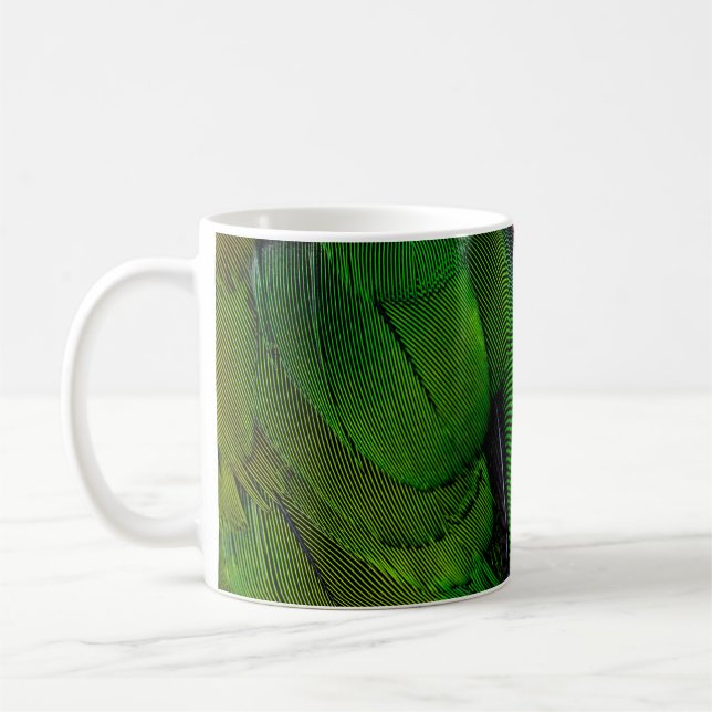 Mug Queue d'oiseaux verts et rouges (Gauche)