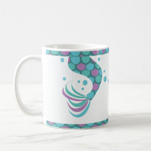 Mug Queues de sirènes pailletées rayures écailles