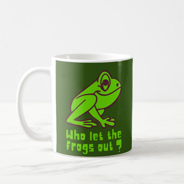 Mug QUI A LAISSÉ LES ROGS SORTIR un jeu de grenouille  (Gauche)