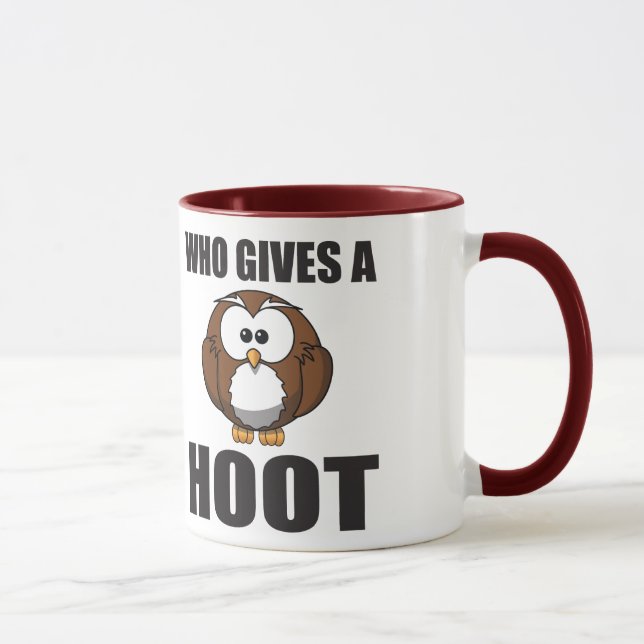 Mug Qui donne un calembour de hibou de huée (Droite)