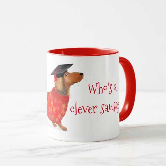 Mug 'Qui est une saucisse intelligente' (Devant droit)