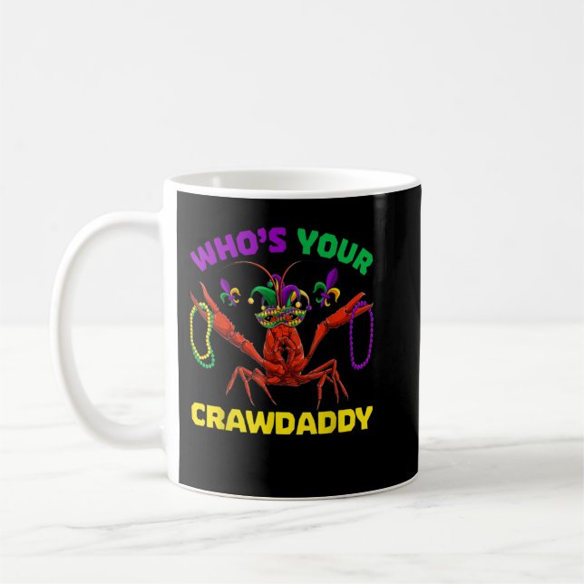 Mug Qui est votre père de famille Mardi Grass, Hommes  (Gauche)