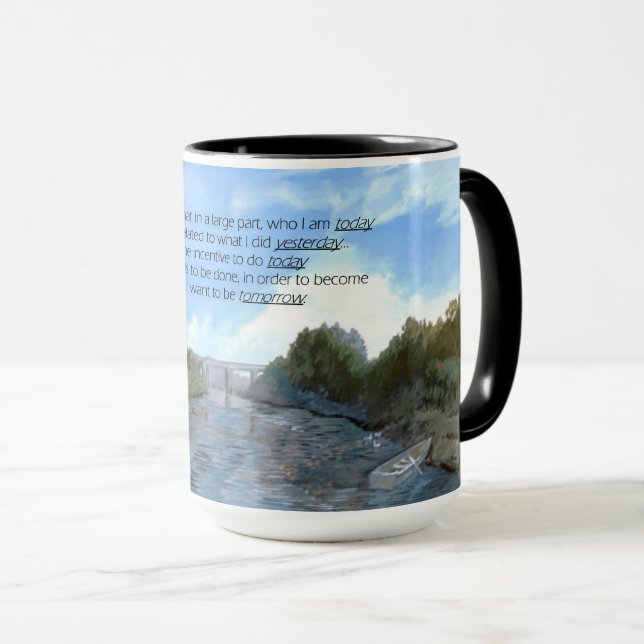 Mug Qui je suis aujourd'hui Inspirant (Devant droit)