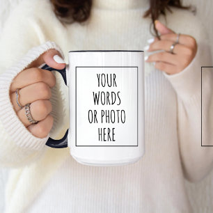 Mug qui peut être personnalisé avec du texte ou un