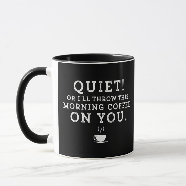 Mug Quiet Shhh Hush Funny Matin Citation Café Cadeau (Gauche)
