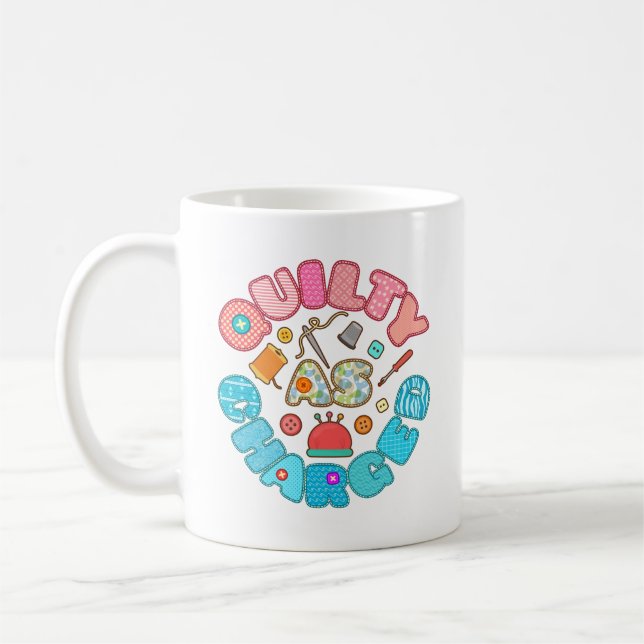 Mug Quilté Comme Chargé Drôle Louveur De Quilting (Gauche)