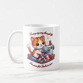 Mug Quilting de chat personnalisable sur une machine à