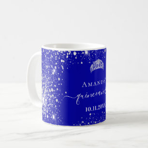 Mug Quinceanera royal bleu argent parties scintillant