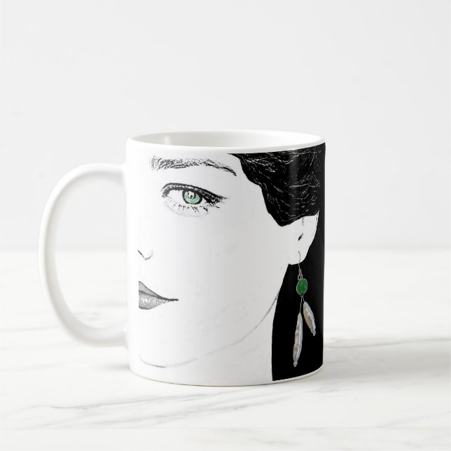 Mug Quirky jolie fille visage illustration mode tendan (Gauche)