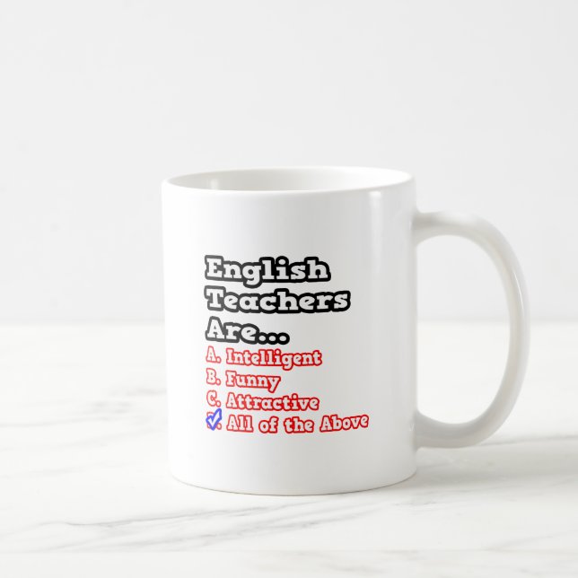 Mug Quiz de l'enseignant anglais...Plaisanterie (Droite)