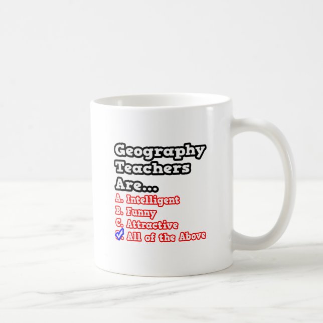 Mug Quiz de l'enseignant en géographie...Plaisanterie (Droite)