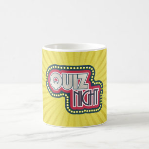 Mug Quiz Nuit Trivia Party Jaune Sunburst
