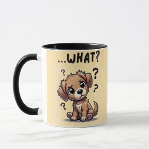 Mug "...quoi ?" Adorable Confused Cartoon Puppy
