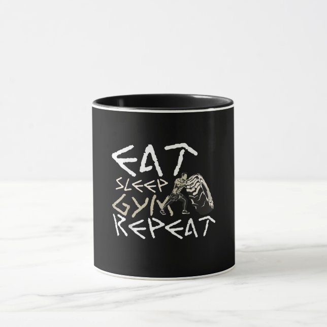 Mug Quota Eat Sleep Gym Repeat Funny (Centre)