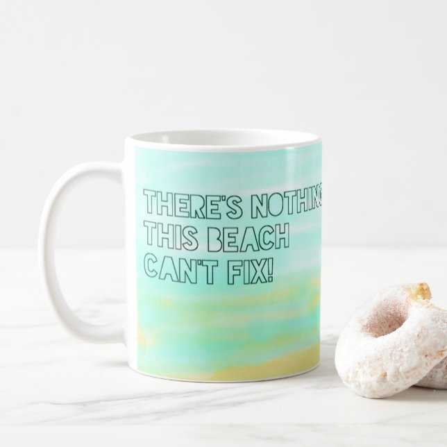 Mug Quote d'aquarelle Plage Typographie minimaliste (Avec donut)