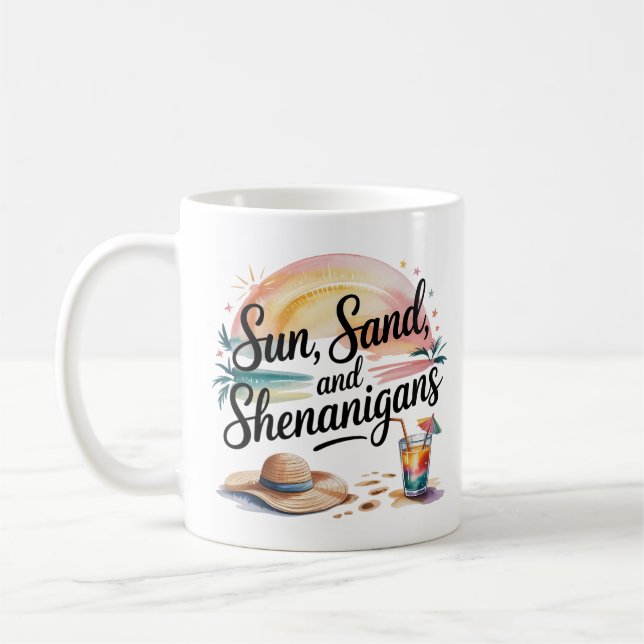 Mug Quote de soleil de Boho Watercolor Tropical Summer (Gauche)