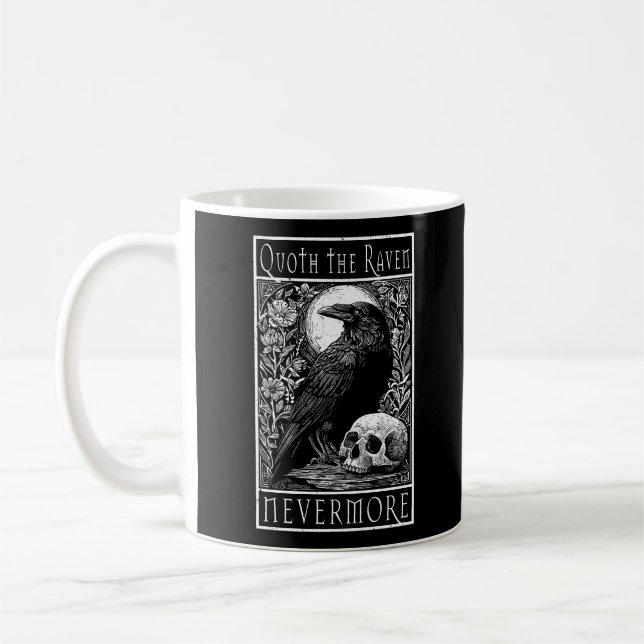 Mug Quoth the Raven - Nevermore - Edgar Allan Poe art (Gauche)